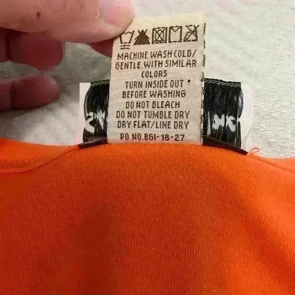 Vintage Shane Lee Inc Rare Scarecrow Orange Fall Shirt Size Small Feathers Paint - Picture 6 of 8